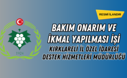 BAKIM ONARIM VE İKMAL YAPILMASI İŞİ