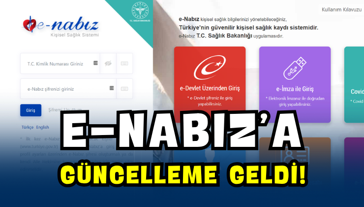 E-Nabız’a Güncelleme Geldi!