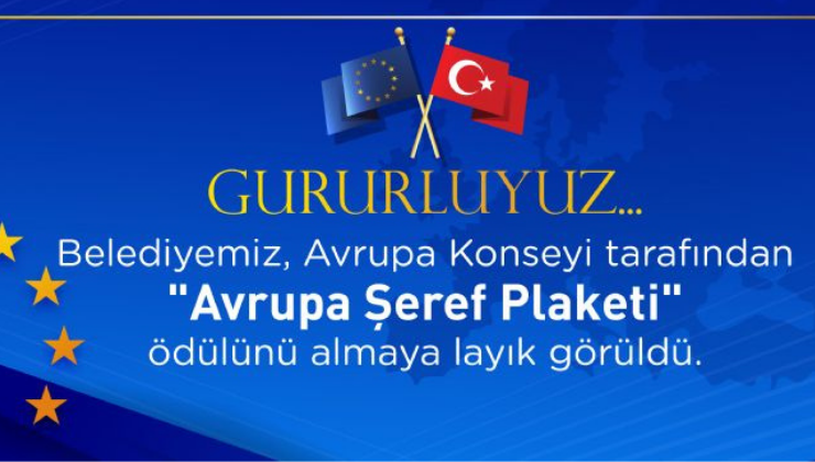 Çorlu Belediyesi “Avrupa Şeref Plaketi” Ödülüne Layık Görüldü!