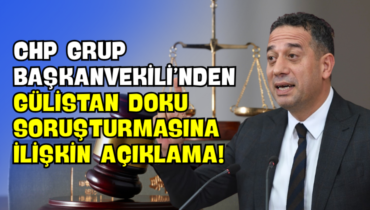 CHP Grup Başkanvekili’nden Gülistan Doku Soruşturmasına İlişkin Açıklama!