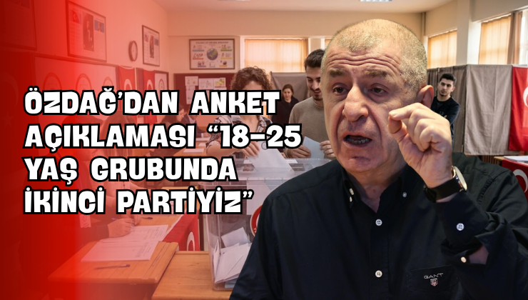 Özdağ’dan Anket Açıklaması “18-25 Yaş Grubunda İkinci Partiyiz”