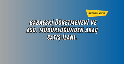 ARAÇ SATIŞ İLANI