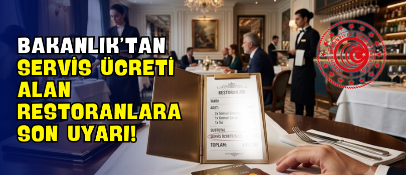 Bakanlık’tan Servis Ücreti Alan Restoranlara Son Uyarı!