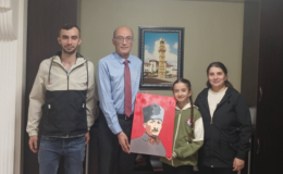 Atatürk Ortaokulu Öğrencisinin Atatürk Portresi Büyük Beğeni Topladı!
