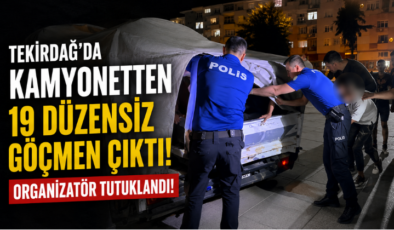 Tekirdağ’da Kamyonetten 19 Düzensiz Göçmen Çıktı! Organizatör Tutuklandı!