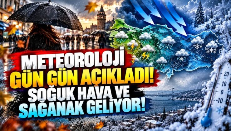 Meteoroloji Gün Gün Açıkladı! Soğuk Hava ve Sağanak Geliyor!