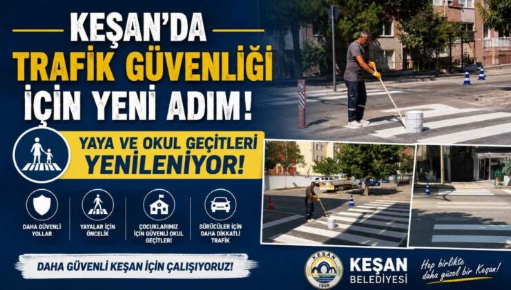 Keşan’da Trafik Güvenliği İçin Yeni Adım! Yaya ve Okul Geçitleri Yenileniyor!