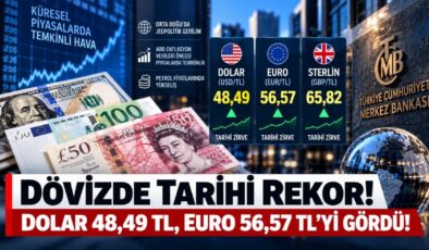 Dövizde Tarihi Rekor! Dolar 48,49 TL, Euro 56,57 TL’yi Gördü!
