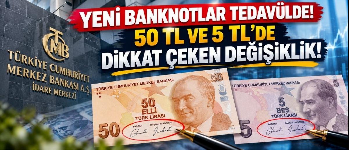 Yeni Banknotlar Tedavülde! 50 TL ve 5 TL’de Dikkat Çeken Değişiklik!