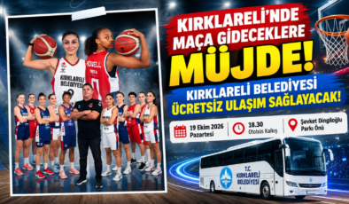 Kırklareli’nde Maça Gideceklere Müjde! Kırklareli Belediyesi Ücretsiz Ulaşım Sağlayacak!