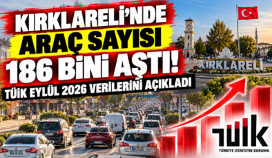 Kırklareli’nde Araç Sayısı 186 Bini Aştı! TÜİK Eylül Rakamlarını Açıkladı!