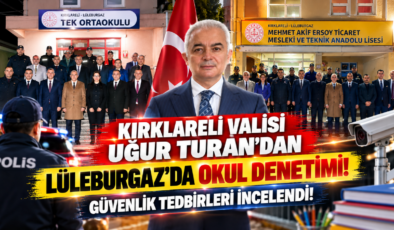 Kırklareli Valisi Uğur Turan’dan Lüleburgaz’da Okul Denetimi! Güvenlik Tedbirleri İncelendi!