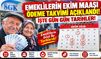 Emeklilerin Ekim Maaşı Ödeme Takvimi Açıklandı! İşte Gün Gün Tarihler!