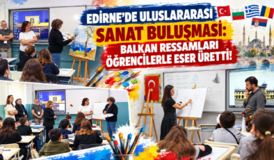 Edirne’de Uluslararası Sanat Buluşması: Balkan Ressamları Öğrencilerle Eser Üretti!