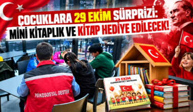 Çocuklara 29 Ekim Sürprizi: Mini Kitaplık ve Kitap Hediye Edilecek!