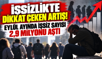 İşsizlikte Dikkat Çeken Artış! Eylül Ayında İşsiz Sayısı 2,9 Milyonu Aştı!
